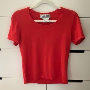 Carlisle red retro short sleeved sweater